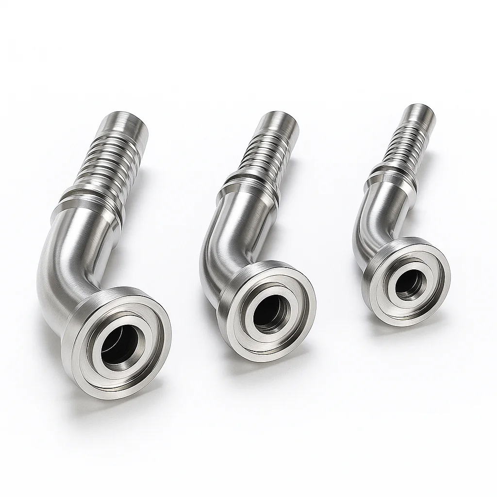 سرشیلنگ کاترپیلاری نیم خم کلاس 3000 | SAE FLANGE 3000 Elbow45° – SAE J518