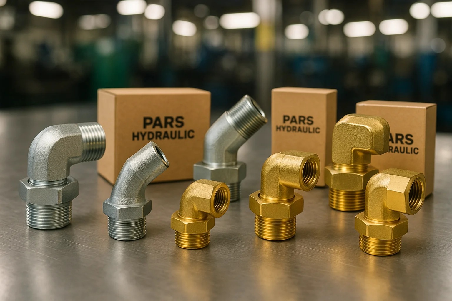 زانویی هیدرولیک | تولید انواع 45 و 90 درجه | پارس هیدرولیک
