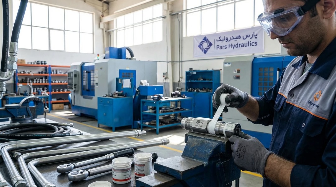 نحوه آب بندی اتصالات هیدرولیک | راهنمای گام به گام جلوگیری از نشتی