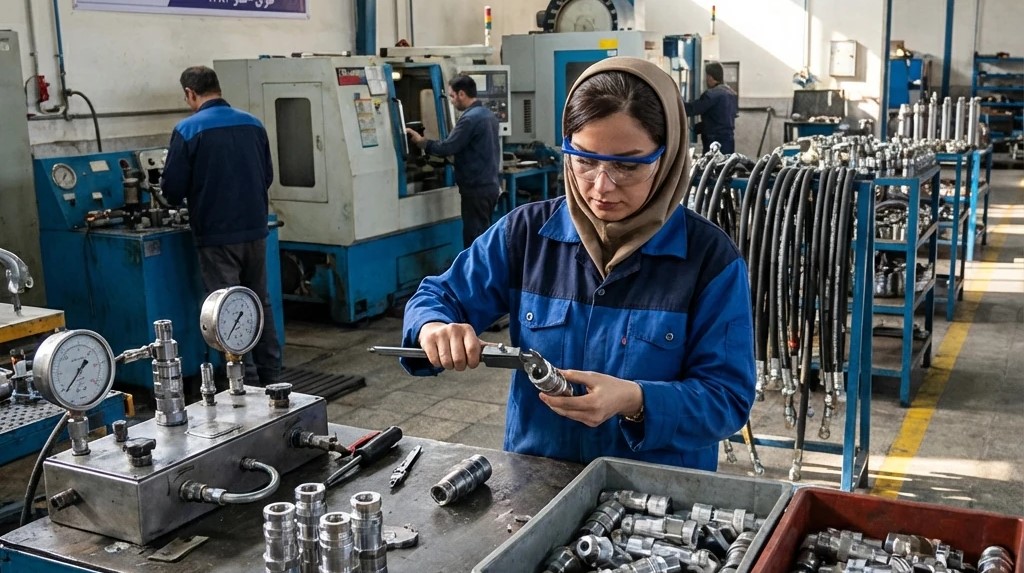 کنترل کیفیت اتصالات هیدرولیک | فرآیند تضمین ایمنی و دقت